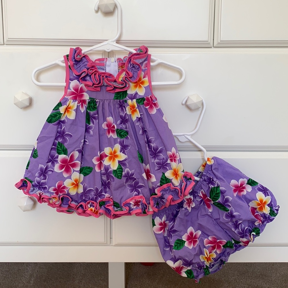 Purple baby girl Hawaiian dress w/bloomers size 6M